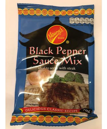 Yeung's Black Pepper Sauce Mix (ideal to serve with steak) - 70g (12 Packs) Box
