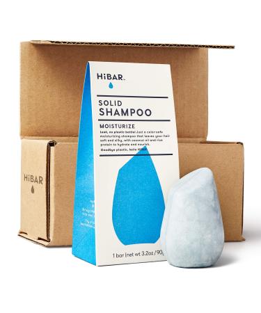 HiBAR Shampoo Bar, All Natural Hair Care, Plastic Free, Made with Eco Friendly Ingredients, Travel Size, Color Safe, Solid Sustainable Bars, Zero Waste (Moisturize) Moisturize (For Dry Hair)
