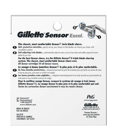 Gillette Sensor Excel Men's Razor Blade Refills - 10 Count Pack (Pack of 1) - Buy Online on SooperMarket.com