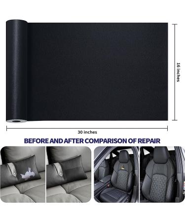 Besezx Self Adhesive Leather Repair Patch 30 in x 16 in Large Leather Patches for Furniture Leather Repair kit for Couch Car Seat Motorcycle seat Loveseat (Black) 30x 16(Fine-Grained) Black - Buy Online on SooperMarket.com
