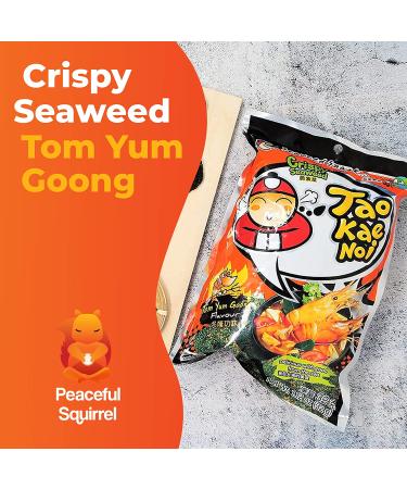 Peaceful Squirrel Variety Tao Kae Noi Thai Crispy Seaweed 6-Pack - Healthy On-The-Go Nori Snacks for Kids & Adults | Omega-3s, Fiber, Antioxidants, Vitamin B12 | 6 Flavors | 6 Bags, 1.2 oz - Buy Online on SooperMarket.com