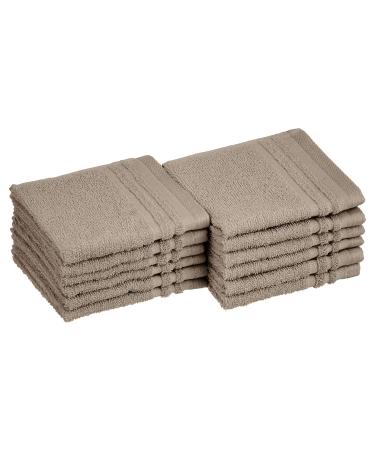 Amazon Basics Cosmetic Friendly Washcloths - 12-Pack, Cocoa Powder