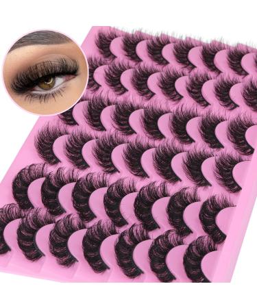 Natural False Eyelashes Mink Lashes Fluffy Wispy Cat Eye Lashes Pack 3 Styles 5D Lashes That Look Like Extensions by Geeneiya 7 Pairs 3