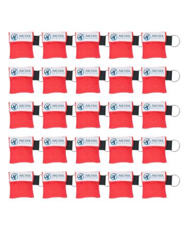 CPR Mask for Pocket or Key Chain  CPR Emergency Face Shield with One-Way Valve Breathing Barrier for First Aid or AED Training  Archer MedTech (25)