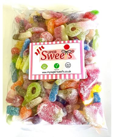 Super Sweets Vegan Fizzy and Sour Jelly Sweet Mix 500g