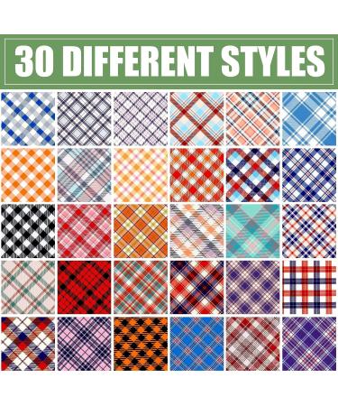 30 Pieces Cute Style Plaid Dog Bandanas - Adjustable & Washable Triangle Scarf for Small to Medium Dogs and Cats - Buy Online on SooperMarket.com