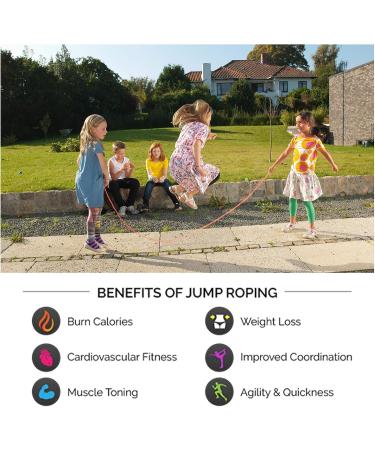 JUSDO 8 Pack Adjustable PVC Jump Rope for Cardio Fitness - Versatile Exercise Tool for Kids and Adults - 9 Feet - Buy Online on SooperMarket.com