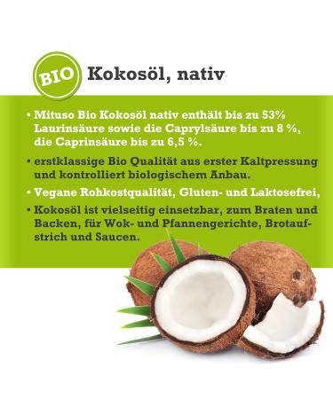 Mituso Organic Virgin Coconut Oil - 1000 ml (1 Pack) | Premium Quality for Cooking & Skin Care - International Shipping Available - Buy Online on SooperMarket.com