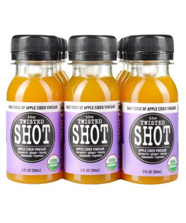 The Twisted Shot | Organic Apple Cider Vinegar Shots with Turmeric, Ginger, Cinnamon, Honey & Cayenne | Immunity Boost | Wellness | Digestive Aid | Improve Metabolism | Detox | 12-Pack of 2oz Shots 2 Fl Oz (Pack of 12)