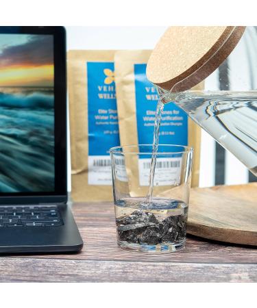 Elite Shungite Stones 100g for Water Purification - Crystal Healing Infused Water Bottle - Authentic Shungite Nuggets for Cleansing and Filtering - Buy Online on SooperMarket.com