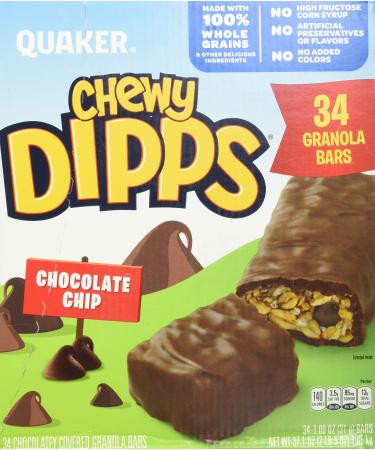 Quaker Chewy Dipps Granola Bars 34 Count 37.1 Oz