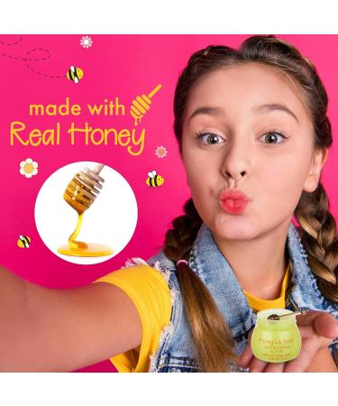 Expressions Honey Lip Balm & Lip Mask Set - 2pc Non-Toxic Lip Care Gift for Girls | Real Honey Jar with Dipper | Moisturizing Lip Gloss - Buy Online on SooperMarket.com