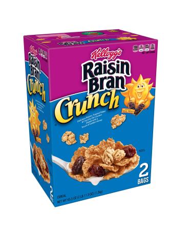 Kellogg's Raisin Bran Crunch Breakfast Cereal Original Good Source of Fiber 43.3 oz Box