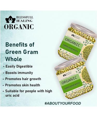 Blessfull Healing Organice Green Gram Whole 2 lb (907 Gram) - Buy Online on SooperMarket.com