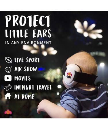Ems for Kids Baby Ear Defenders - White & Black | Made in USA | Ideal for Concerts, Festivals & More! - Buy Online on SooperMarket.com