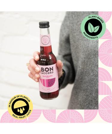 Rhubarb Soda 275ml Pack of 12 From Bon Accord Plant Based Fizzy Rhubarb Soft Drink with Natural Flavours and No Artificial Sweeteners - Buy Online on SooperMarket.com