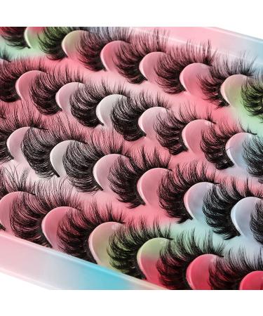 20 Pairs Natural Fluffy Cat Eye False Eyelashes - 4 Styles Wispy 5D Faux Mink Multipack - Buy Online on SooperMarket.com