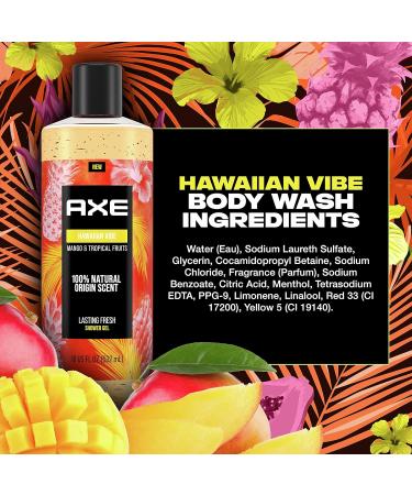 AXE Hawaiian Vibe Body Wash for Men | 100% Natural Scent, Plant Based | 18 oz, 4 Pack - Buy Online on SooperMarket.com