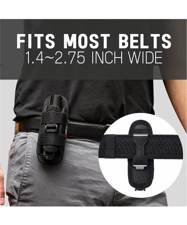 TH1 Tactical Flashlight Holster - Stretchable Rotatable Clip - 360 Degree Holder - Police Military Security - Black - Buy Online on SooperMarket.com