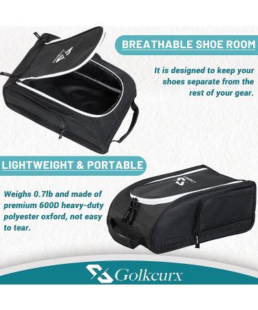 Golkcurx Golf Shoe Bag for Travel - Zippered Sport Shoe Carrier with Accessory Pockets (Black) - Buy Online on SooperMarket.com