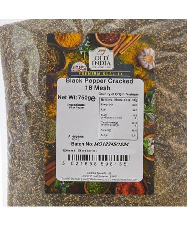 Old India Black Pepper Cracked 18 Mesh 750g - Premium Quality Spices - Buy Online on SooperMarket.com