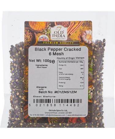 Old India Black Pepper Cracked 6 Mesh 100g - Premium Quality Spice - Buy Online on SooperMarket.com
