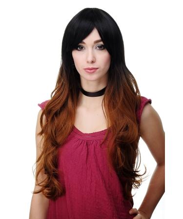 WIG ME UP - Wig women's wig ombre style dark brown reddish brown long parting 70 cm H9702-4F30