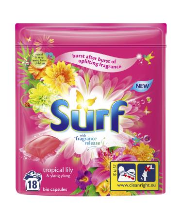 Surf Tropical Lily & Ylang Washing Capsules 18 Wash 473g