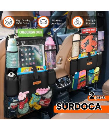 Surdoca Car Organiser - 4th Gen Back Seat Organizer for 10.5 iPad, Kids Toys, Water Proof, Black 2pcs - Buy Online on SooperMarket.com