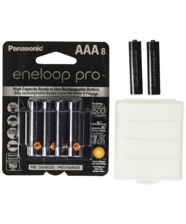 Eneloop Pro AAA 950mAh Min 900mAh High Capacity Ni-MH Pre-Charged Rechargeable Battery with Holder Pack of 10