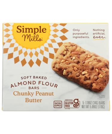 Simple Mills, Bar Chunky Peanut Butter Soft Baked, 5.99 Ounce