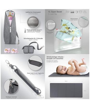 LCP Kids Changing Bag Set - 5-Piece Mat Pacifier & Stroller Holder - Brown | International Shipping - Buy Online on SooperMarket.com