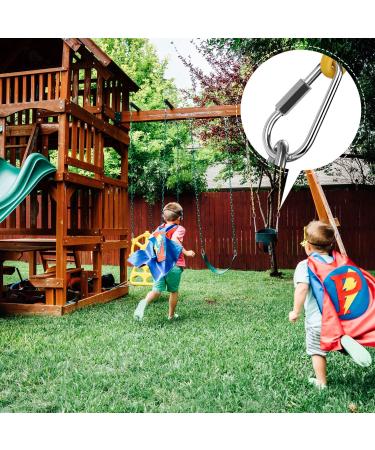 AGPtek Quick Link Snap Hook Carabiner Connector - 1 Pair with Screw Lock for Swing Play Set - Buy Online on SooperMarket.com