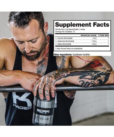 KAGED MUSCLE Fermented BCAA Powder | Vegan, Non-GMO, 72 Servings | Plant-Based Amino Acids for Protein Synthesis - Buy Online on SooperMarket.com