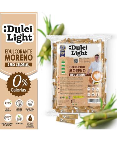 Dulci Light Cane Honey Granulate - 100 Calorie-Free Sweetener Bags for Drinks & Food | Natural Sugar Replacement - Buy Online on SooperMarket.com
