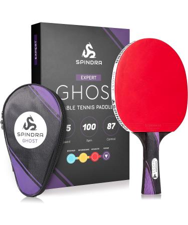 Spindra Ghost Performance Ping Pong Paddle - Dual Offensive Rubber, Durable Carry Case - Expert Table Tennis Racket for Winning Matches - Buy Online on SooperMarket.com