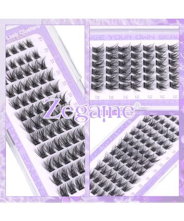 Self Adhesive Lash Clusters - Natural Eyelashes Extension No Glue Needed DIY Wispy Lashes CD Curl 10-16MM 72Pcs by Zegaine - Shop Now - Buy Online on SooperMarket.com