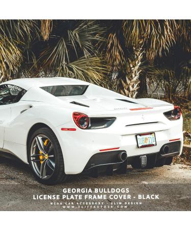 Georgia Bulldogs License Plate Frame Cover Black Slim Design 12.25 x 6.25 | EliteAuto3K Perfect Gift for Sports Fans - Buy Online on SooperMarket.com