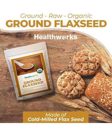 Healthworks Flax Seed Ground Powder- 32 Ounces - Raw Organic Superfood for Protein, Fiber, Omega 3 & Lignan - Ideal for Smoothies, Coffee, Shakes & Oatmeal - Buy Online on SooperMarket.com