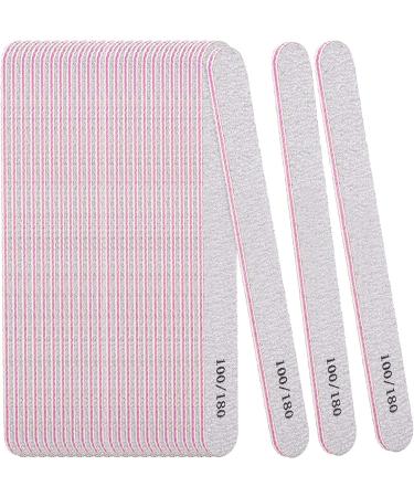 25 Pieces Nail Files 100/180 Grit Professional Emery Boards for Acrylic Nails and Natural Nails