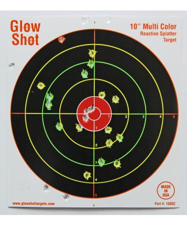 50 Pack - 10" Reactive Splatter Targets - Glowshot - Multi Color - Gun and Rifle Targets - Glow Shot Multi-Color Tagboard 50 Pack