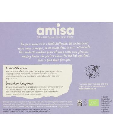 Amisa Organic Gluten Free Buckwheat Crispbread 120g - Low Carb & Healthy Snacks - Gluten Free Yeast Free & GMO Free - Vegan (Pack of 5) - Buy Online on SooperMarket.com