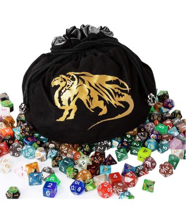 PUGED Large Dragon Drawstring Dice Bag - Black Storage Bag for Over 300 RPG MTG Game Dices - Buy Online on SooperMarket.com