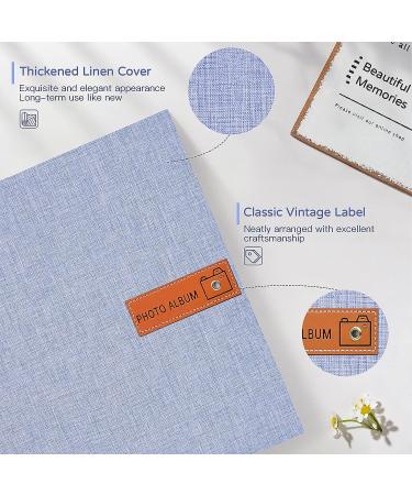 Popotop Large Self Adhesive Photo Album | 60 Pages Scrapbook for Family, Baby & Wedding | DIY Picture Book with Metal Pen | 11.5 x 10.6 in, Sky Blue - Buy Online on SooperMarket.com
