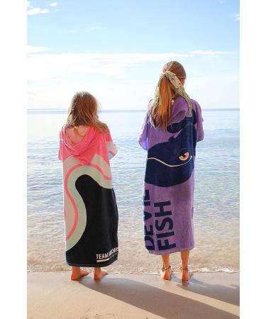 Team Magnus Kids Poncho Towel - Pink Bathrobe for Kids (4'-5'6) - One Size - Buy Online on SooperMarket.com