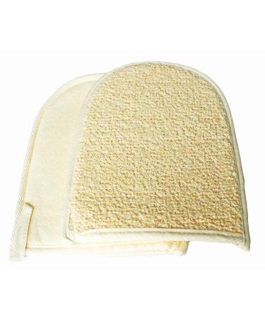 2 Pack Soft Terry Cloth Exfoliating Sisal Shower Scrubber Mitts - Skin Care Bath Spa Gloves for Anti-aging Results - Buy Online on SooperMarket.com
