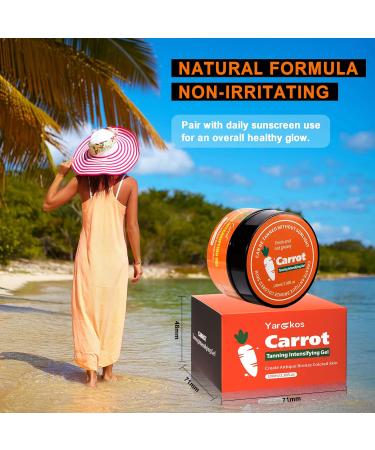 100ml Carrot Tanning Gel 3.38 fl.oz Intensive Sunbed Tanning Intensifying Oil Natural Tan Accelerator Lotion Rapid Long-Lasting Tanning Cream Achieve Brown Tan Skin in Summer Holiday Outdoor Beach - Buy Online on SooperMarket.com