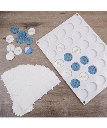 LANDVIDI Silicone Wax Seal Mat - Wax Seal Kit with 30-Cavity Mold and 300 Adhesive Dots for DIY Craft Projects - Buy Online on SooperMarket.com