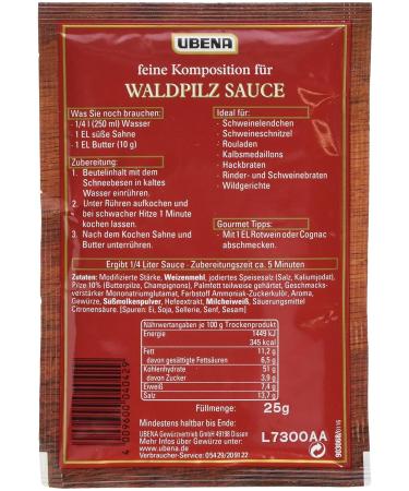 Ubena Forest Mushroom Sauce (1 x 25g) - Gourmet Flavor for International Shipping | Buy Online - Buy Online on SooperMarket.com