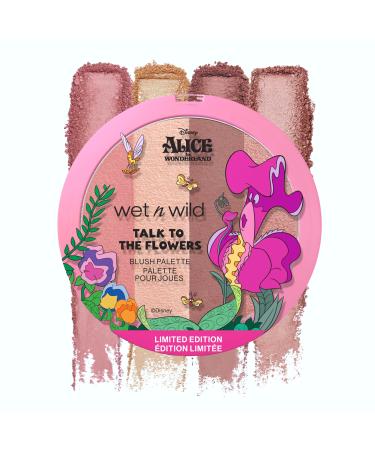 Wet n Wild Alice in Wonderland Talk to the Flowers Makeup Blush Palette Including 4 Velvety-Soft Blendable Shades for Buildable Healthy-Looking Color Cheeks with Long-Lasting Soft Focus Effect